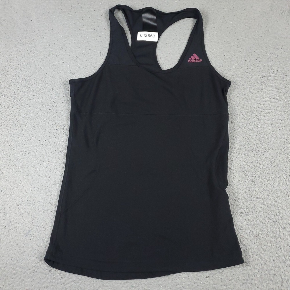 Adidas Tank Top Shirt Womens Medium Black Active Running Work Out